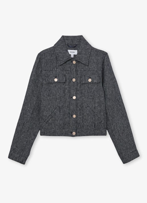 Reiss Bree jack in linnenblend - voorkant blauw