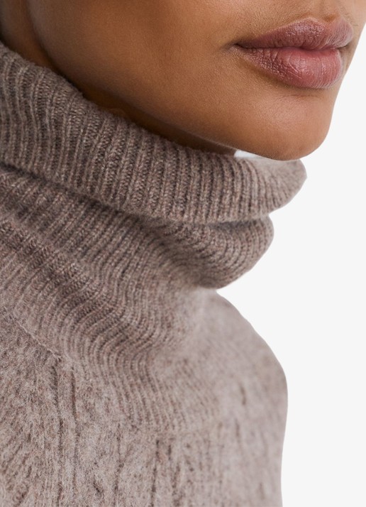 Reiss Brielle kabelgebreide trui in wolblend - detail 4 naturel