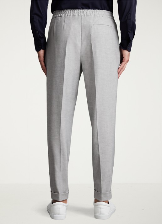 Reiss Brighton tapered fit chino met steekzakken - achterkant grey / grijs
