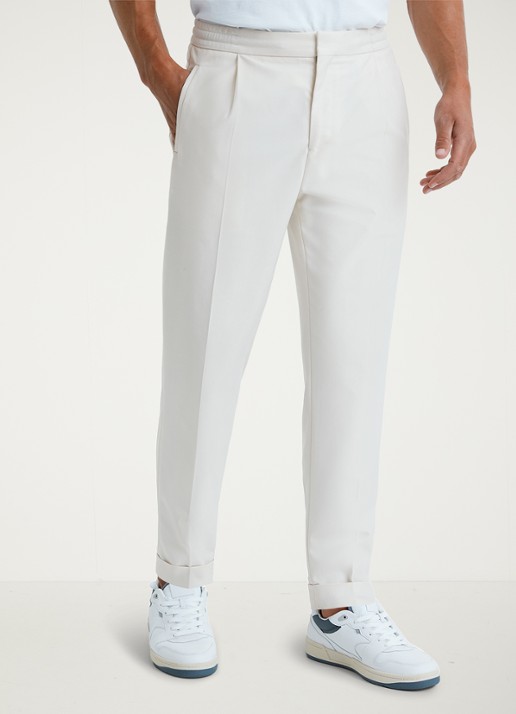 Reiss Brighton tapered fit chino met steekzakken - detail 4 ecru / wit