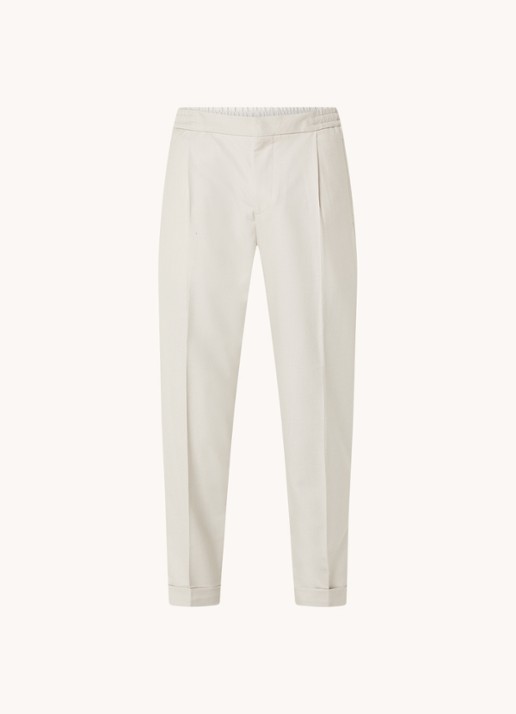 Reiss Brighton tapered fit chino met steekzakken - voorkant creme