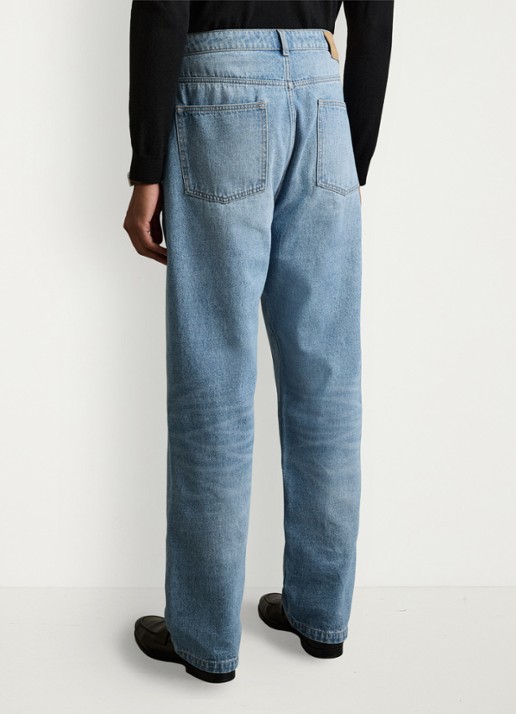 Reiss Broadway loose fit jeans met steekzakken - achterkant denim