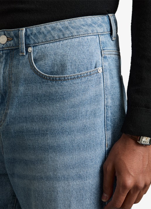 Reiss Broadway loose fit jeans met steekzakken - detail 3 denim