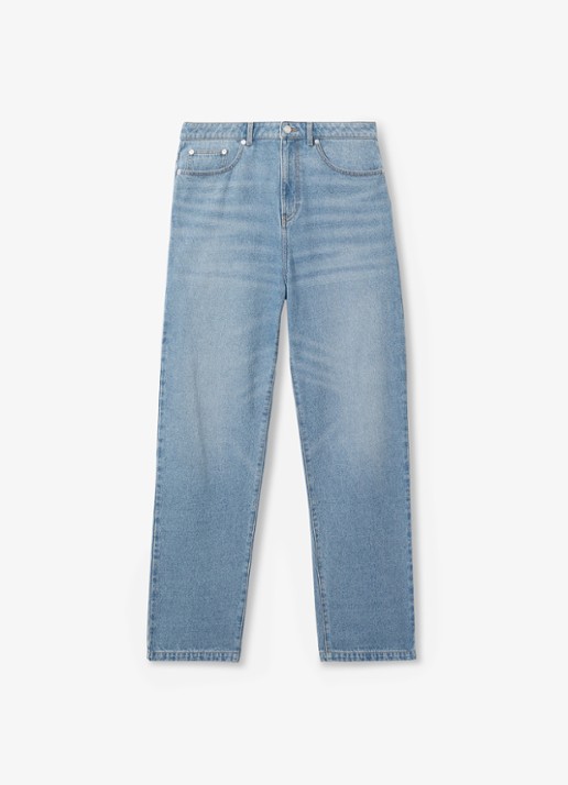 Reiss Broadway loose fit jeans met steekzakken - voorkant 6 denim