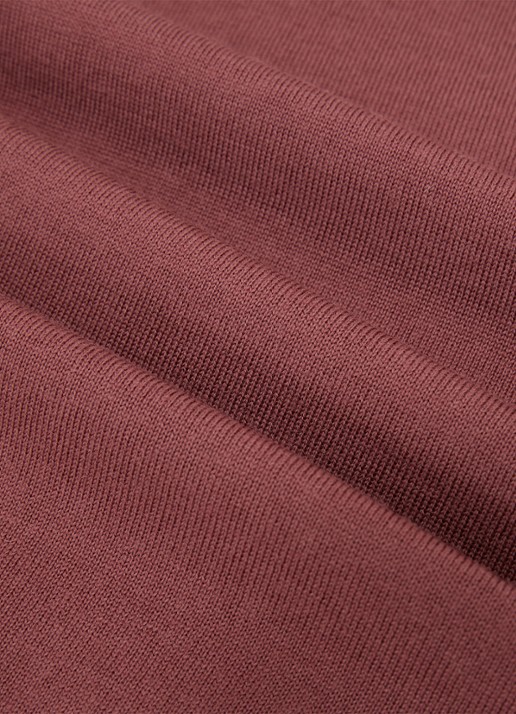Reiss Brook T-shirt van merino wol met ronde hals - detail 6 donkerrood