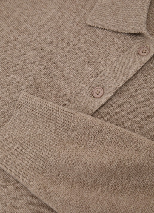 Reiss BROOKE pullover van wol met polokraag  - detail 6 zand