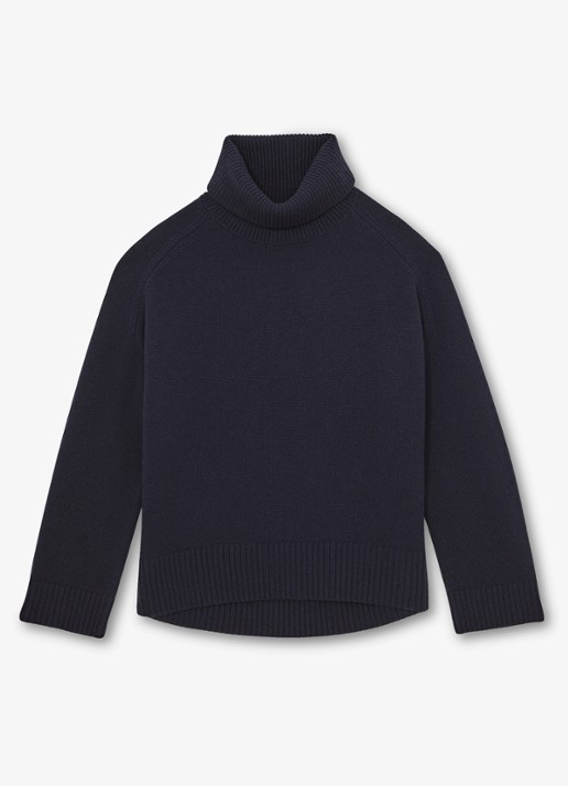 Reiss Brooklyn fijngebreide trui in wolblend - voorkant 6 blauw