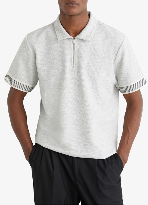 Reiss Bruno regular fit polo met halve rits