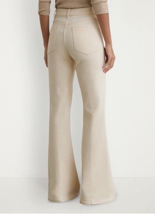 Reiss Cali high waist flared fit jeans met gekleurde wassing - achterkant 7 gebroken wit