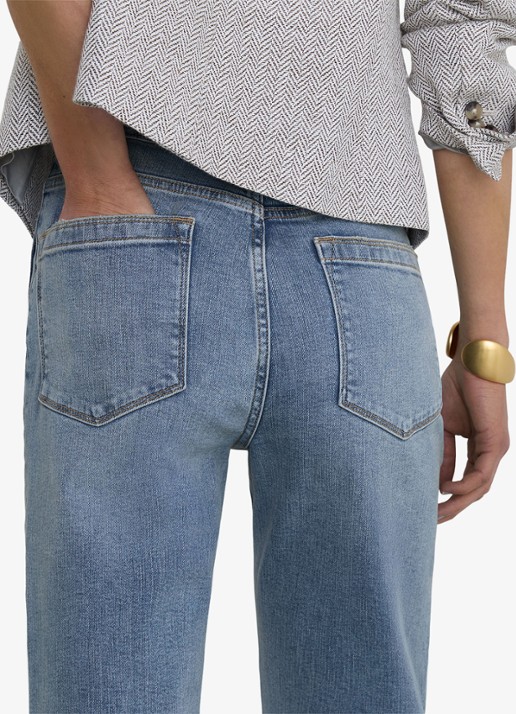 Reiss Cali high waist flared jeans met opgestikte zakken - detail 4 light blue / lichtblauw