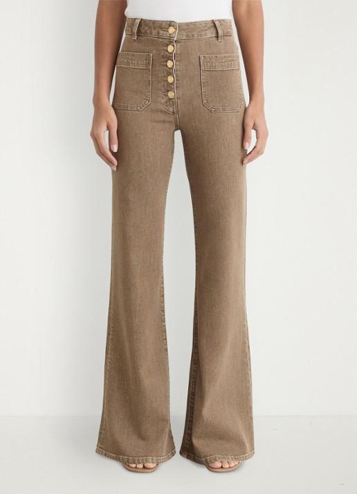 Reiss Cali high waist flared jeans met opgestikte zakken