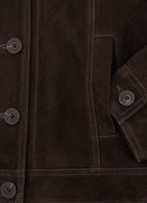 Reiss Callie jack van suéde - detail 4 donkerbruin
