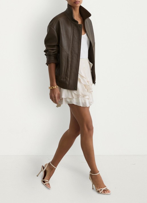 Reiss Cameron minirok met ruches - detail 5 creme