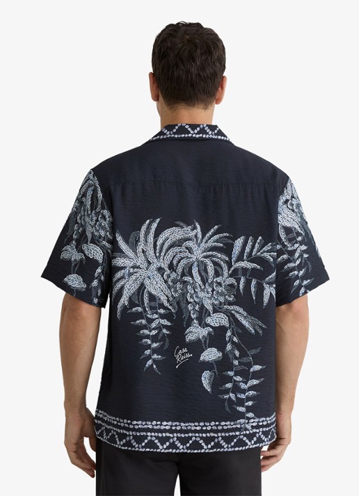 Reiss Camino regular fit overhemd met print - achterkant 7 navy / blauw