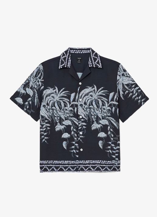 Reiss Camino regular fit overhemd met print - voorkant navy / blauw