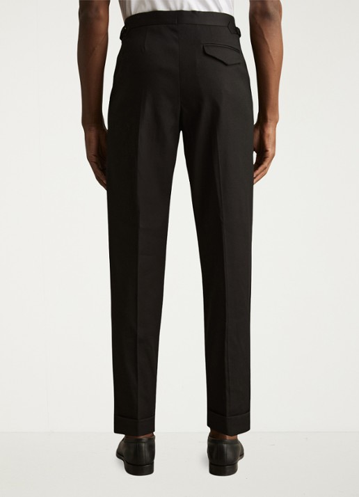 Reiss Cantwell tapered fit pantalon met ceintuur - achterkant black / zwart