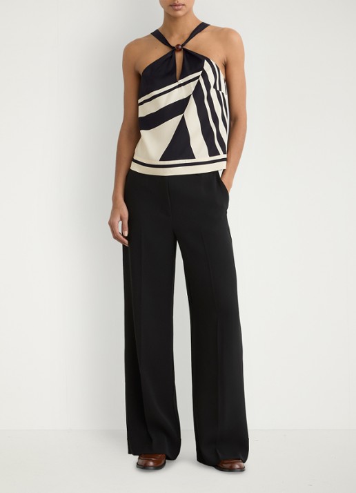 Reiss Caris top met print - voorkant 6 zwart