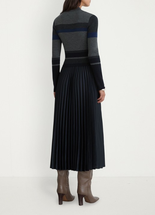 Reiss Carla midi jurk met streepprint - achterkant grijs