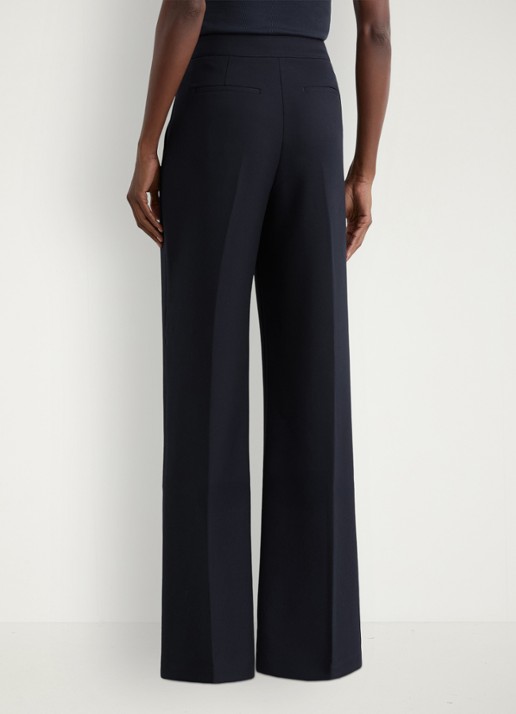Reiss Carley high waist wide fit pantalon met steekzakken  - achterkant blauw