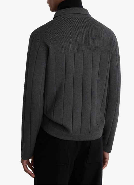 Reiss Cassius fijngebreid vest met rits - achterkant 5 donkergrijs