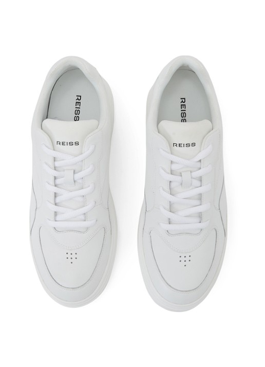 Reiss Cast sneaker van leer - detail wit