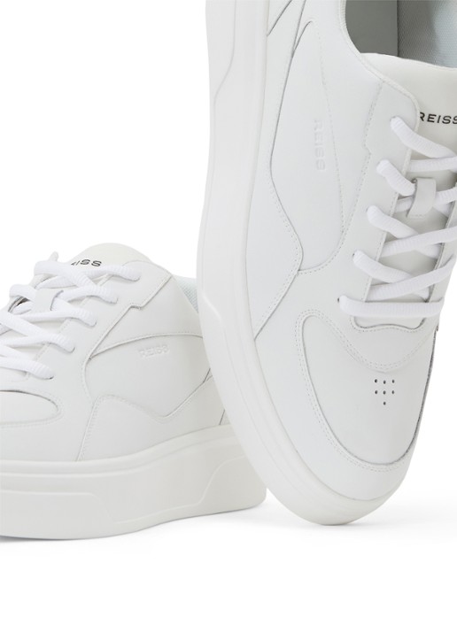 Reiss Cast sneaker van leer - detail 3 wit