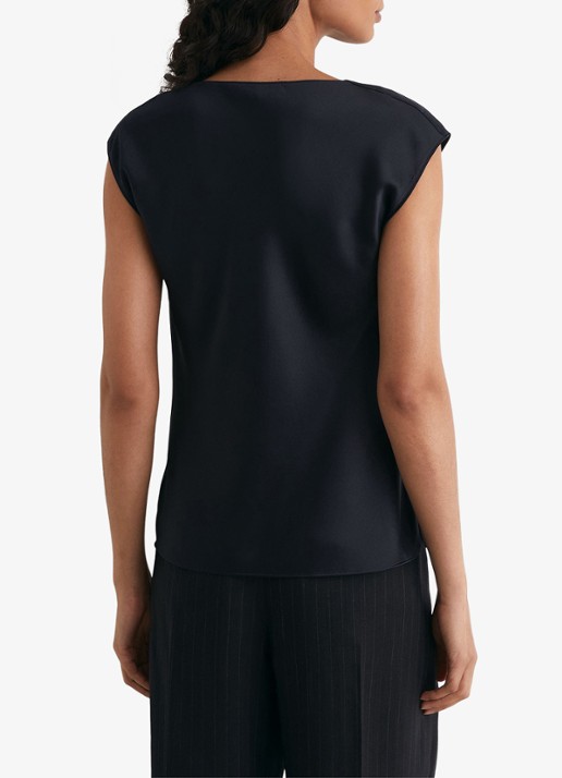 Reiss Cate top van zijde met watervalhals - achterkant 3 blauw