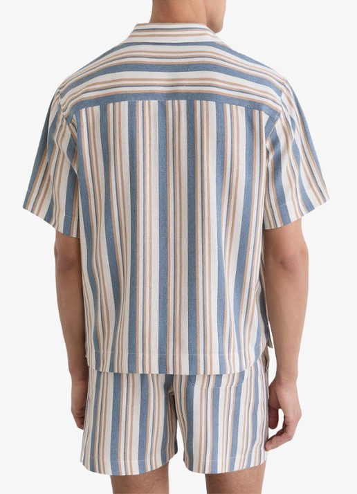 Reiss Celeste regular fit overhemd met streepprint - achterkant 5 blue/ecru