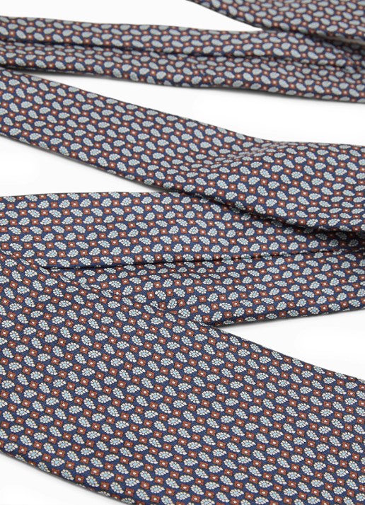 Reiss Cenzo stropdas van zijde met grafische dessin - detail 4 navy / blauw
