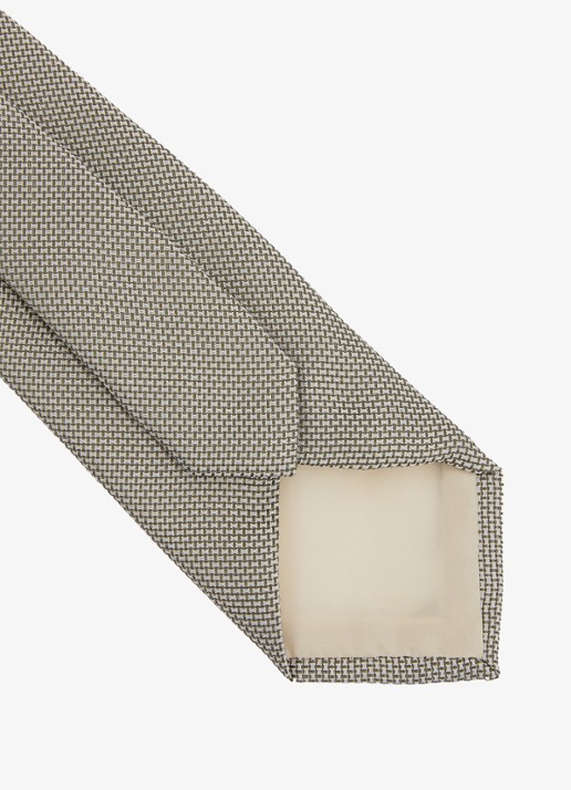 Reiss Ceremony stropdas in zijdeblend met microdessin - voorkant 2 beige