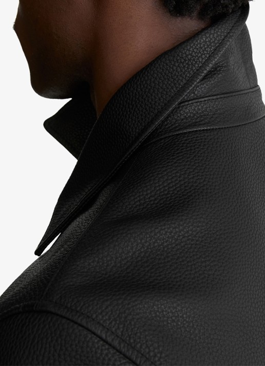 Reiss Charl leren jas met steekzakken - detail 4 black / zwart