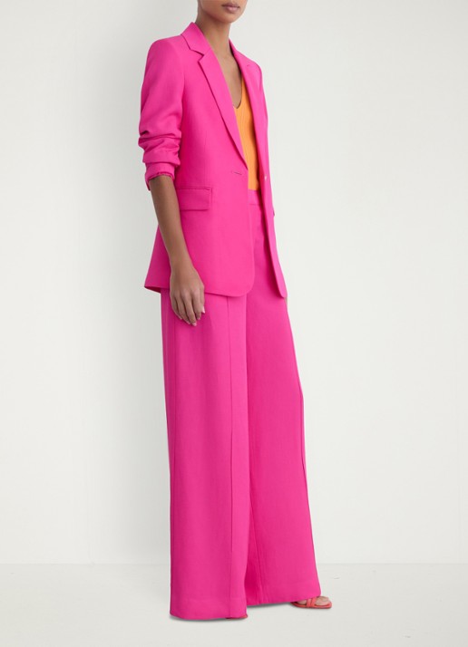 Reiss Charli regular fit blazer in linnenblend - detail 6 oudroze