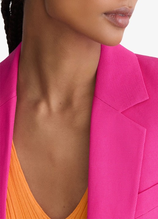 Reiss Charli regular fit blazer in linnenblend - detail 7 oudroze