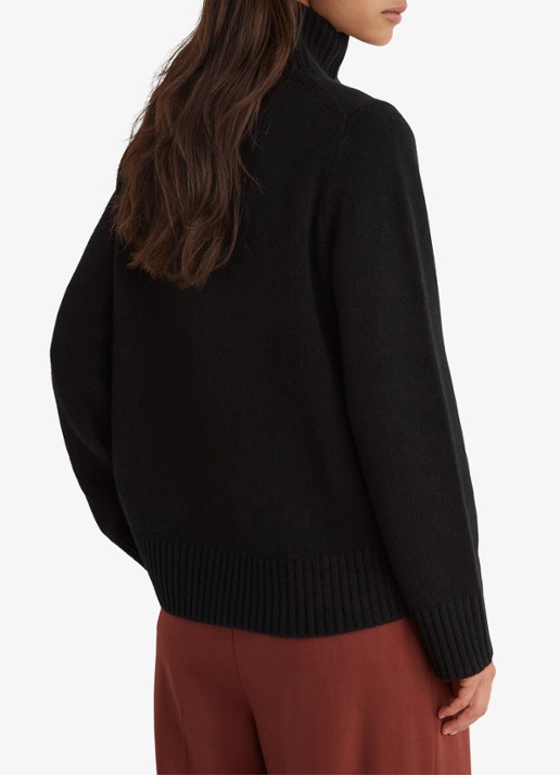 Reiss Charly grofgebreid vest met col - achterkant 5 zwart