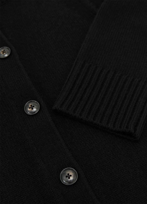 Reiss Charly grofgebreid vest met col - detail 4 zwart