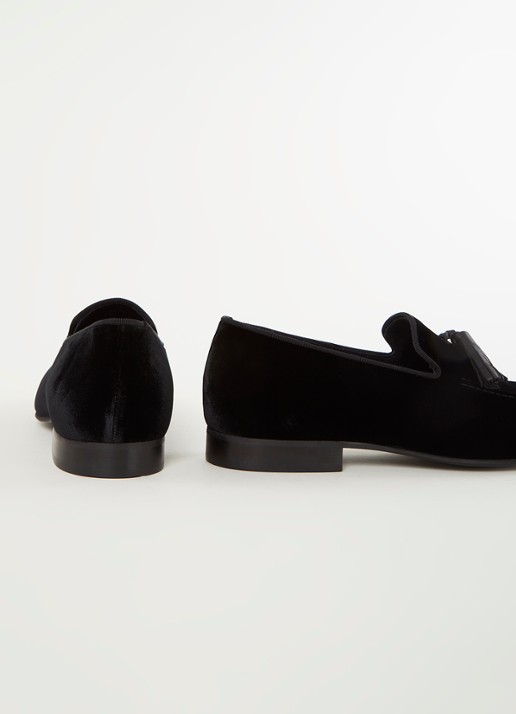 Reiss Chase loafer van fluweel - detail 3 zwart