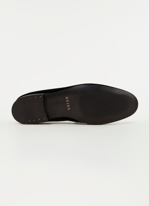 Reiss Chase loafer van fluweel - detail 4 zwart