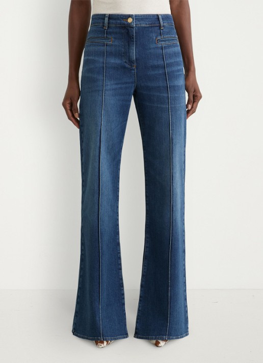 Reiss Claude high waist flared jeans met paspelzakken