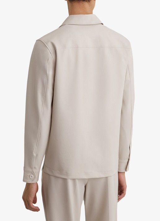 Reiss Cleric regular fit overhemd met borstzakken - achterkant stone / beige