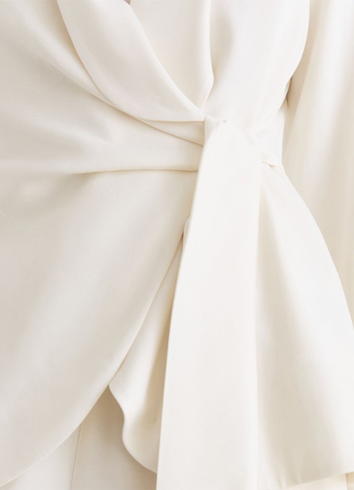 Reiss Clover blazer met gestrikt detail - detail 3 wit