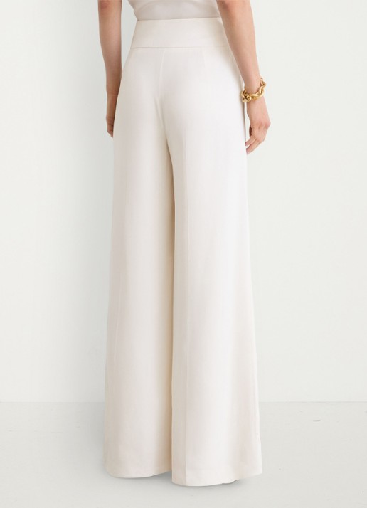 Reiss Clover high waist wide fit pantalon met steekzakken - achterkant wit