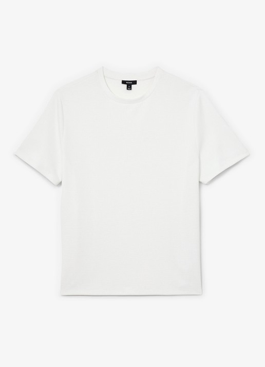 Reiss Cole T-shirt met structuur - voorkant white / wit