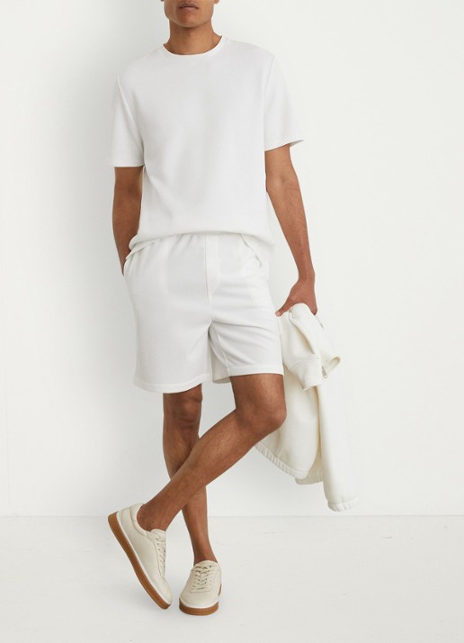 Reiss Cole T-shirt met structuur - voorkant 2 white / wit