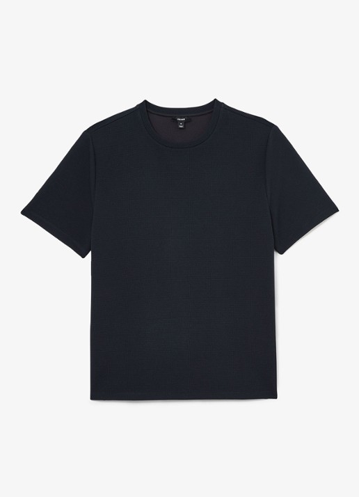 Reiss Cole T-shirt met structuur - voorkant 2 navy / blauw