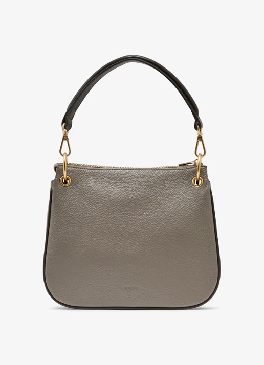 Reiss Colette schoudertas van leer - achterkant 7 taupe