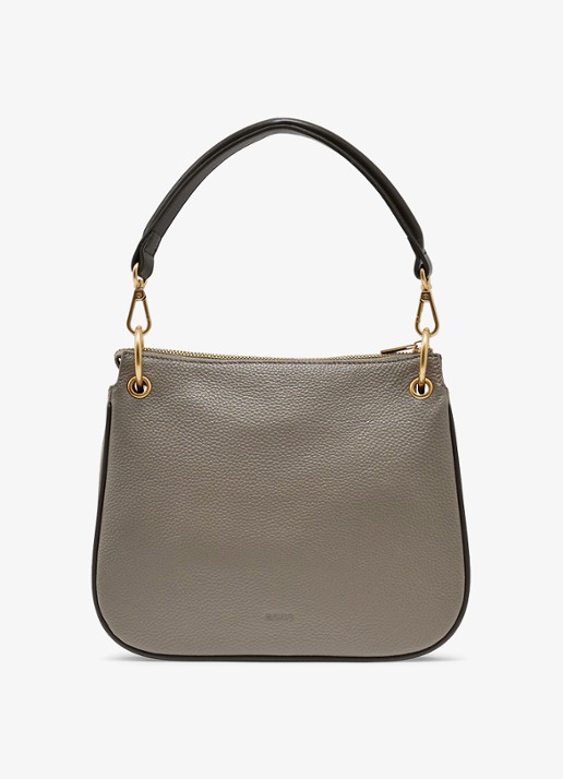 Reiss Colette schoudertas van leer - detail 4 taupe