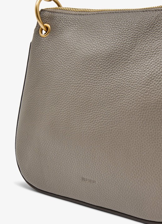 Reiss Colette schoudertas van leer - detail 5 taupe