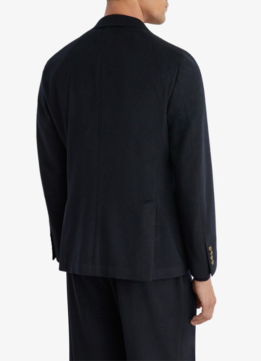 Reiss Collin fitted colbert in wolblend met opgestikte zakken - achterkant 7 navy / blauw