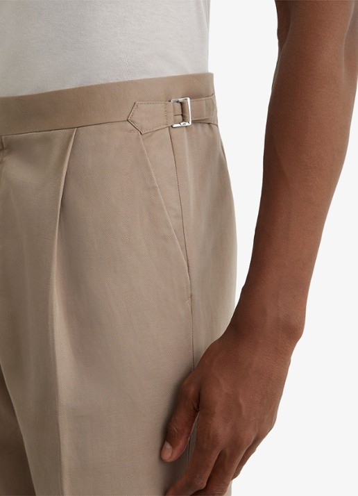 Reiss Com tapered fit pantalon in linnenblend - detail 5 beige