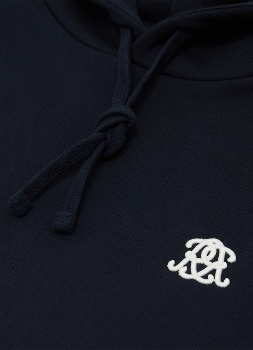 Reiss Conlin hoodie met borduring - detail 3 donkerblauw
